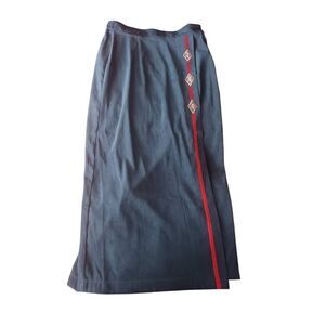 Vintage suede feel full length western walking skirt